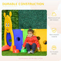 Qaba Caterpillar Tunnel For Kids, Outdoor Indoor Climb And Crawl Through, Play Equipment For Toddler 3 6, 4 Sections, For Daycare, Preschool, Playground, Multicolor Colorful Plastic