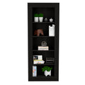 Bookcase With Vertical Design And 5 Storage Shelves, Black Black Solid Wood Mdf Engineered Wood