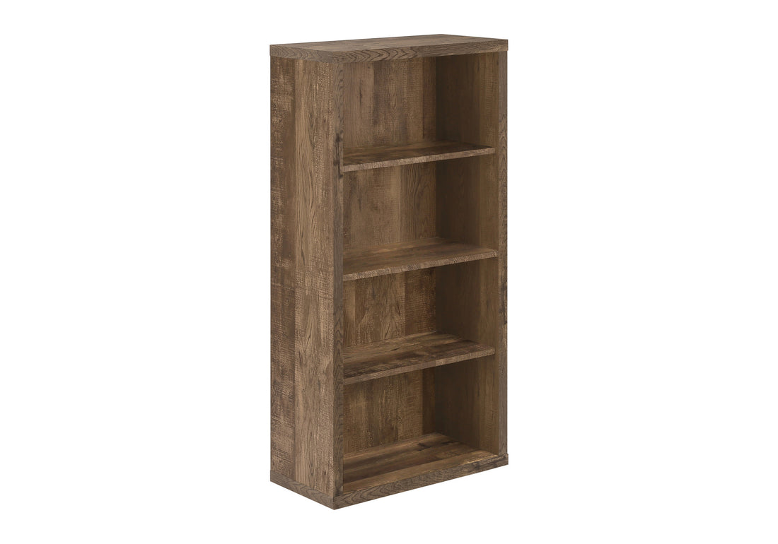 Bookshelf, Bookcase, Etagere, 5 Tier, 48"H, Office, Bedroom, Brown Laminate, Contemporary, Modern Brown Particle Board