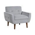 Gray Accent Chair Upholstered Velvet Cushion Seat Back Tufted Contemporary Living Room Furniture 1Pc Gray Primary Living Space Contemporary,Modern Plywood