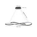 Modern Led Pendant Light, Infinity Design Hanging Ceiling Fixture, Adjustable Height, Dimmable For Living Room, Dining Room, Bedroom, Black Finish Black Aluminium