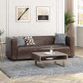 3 Seater Sofa Dark Brown Fabric 3 Seat