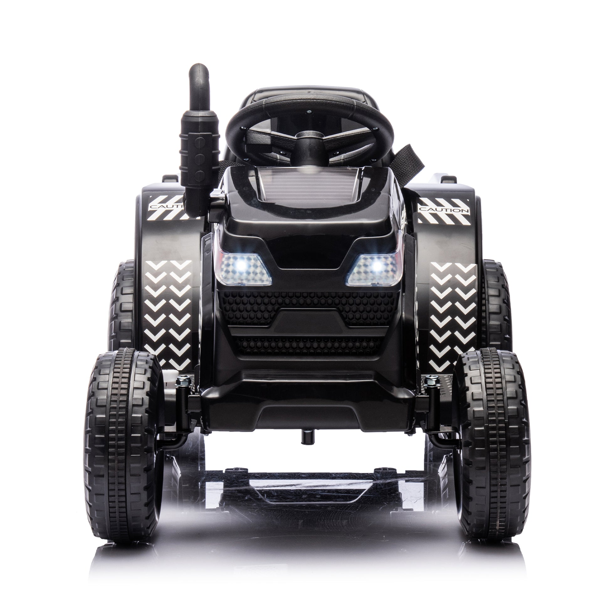 12V Kids Ride On Electric Tractor Black Knight,Kids Ride On Toy.2Wd,Non Skid Tires, Steering Wheel, Foot Pedal,With Removable Storage Tug,Light,Bluetooth,Music,Mp3,Usb,Power Display For Kids Aged 3 . Black 50 99 Lbs Polypropylene