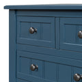 Narrow Console Table, Slim Sofa Table With Three Storage Drawers And Bottom Shelf Navy Navy Solid Wood Mdf