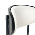 Modern Grey Simple Teddy Velvet Dining Chair Upholstered Chair Family Bedroom Stool Back Dressing, Black Round Table Set,Bentwood Covered With Ash Veneer Chair Back,Chair Black Metal Legs Set Of 5 Black Mdf