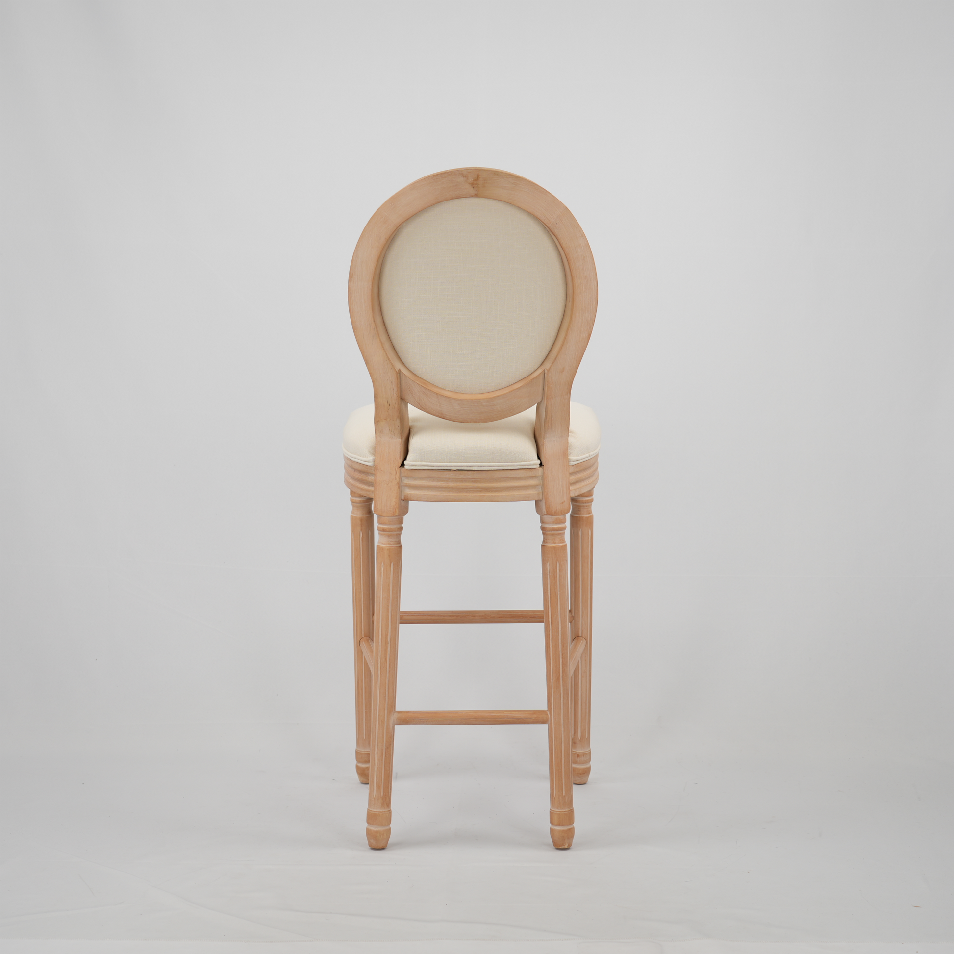 Hengming French Country Wooden Barstools With Upholstered Seatingbeige And Natural,Set Of 2 Beige Foam Fabric