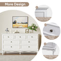 7 Drawer Dresser For Bedroom, Modern Solid Wood Large Storage Cabinet, Simple White Chest Of Drawer White White Wood