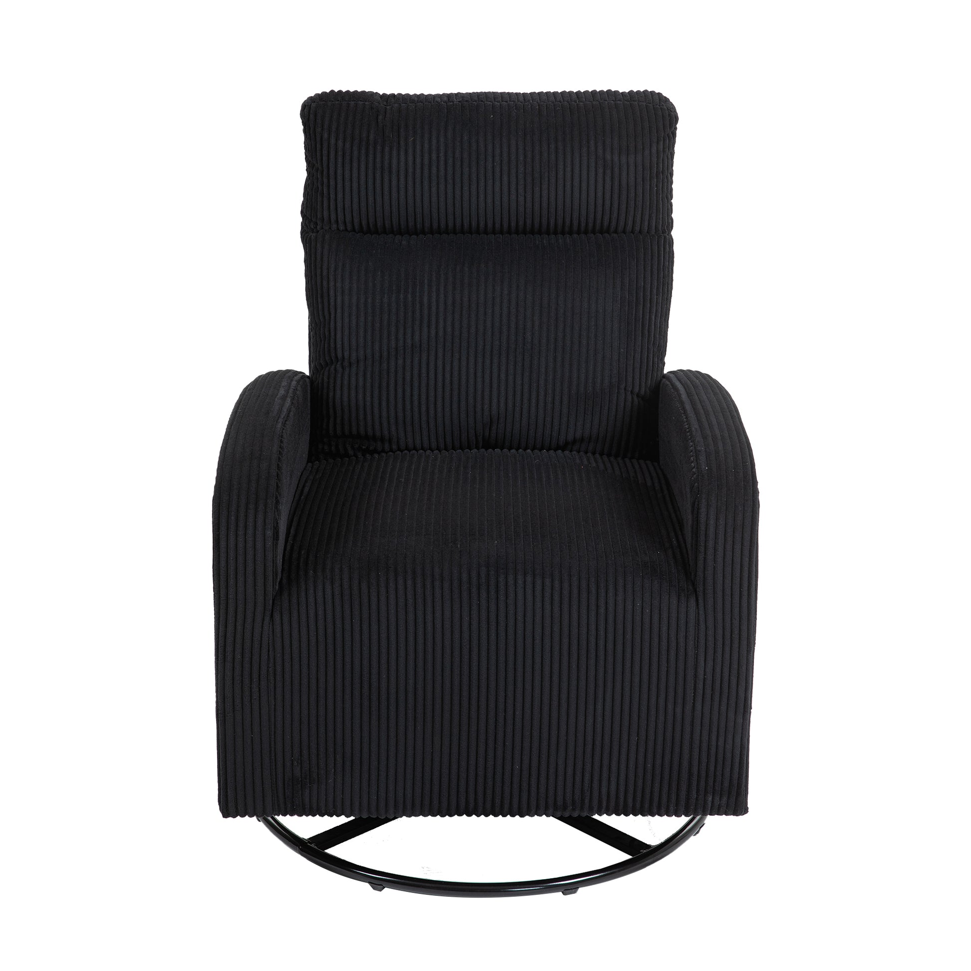 Jiada Upholstered Swivel Glider.Flannel Fabric.Rocking Chair For Nursery In Black.Modern Style One Left Bag Black Foam Corduroy