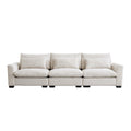 3 Seater Deep Seat Couches For Living Room, Wide And Deep Seat Comfy Living Roo Sofas With 3 Waist Pillows, Beige Corduroy Beige Corduroy 3 Seat