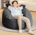 Bean Bag Chair 4Foot Luxurious Velvet Ultra Soft Fur With High Rebound Memory Foam For Adults Plush Lazy Sofa With Fluffy Removable Sponge Gray Primary Living Space Soft Casual,Classic,Modern Foam