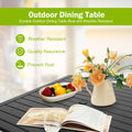 5Pcs Outdoor Dining Set, Square Metal Dining Table And 4 Textilene Dining Chairs, With 1.57