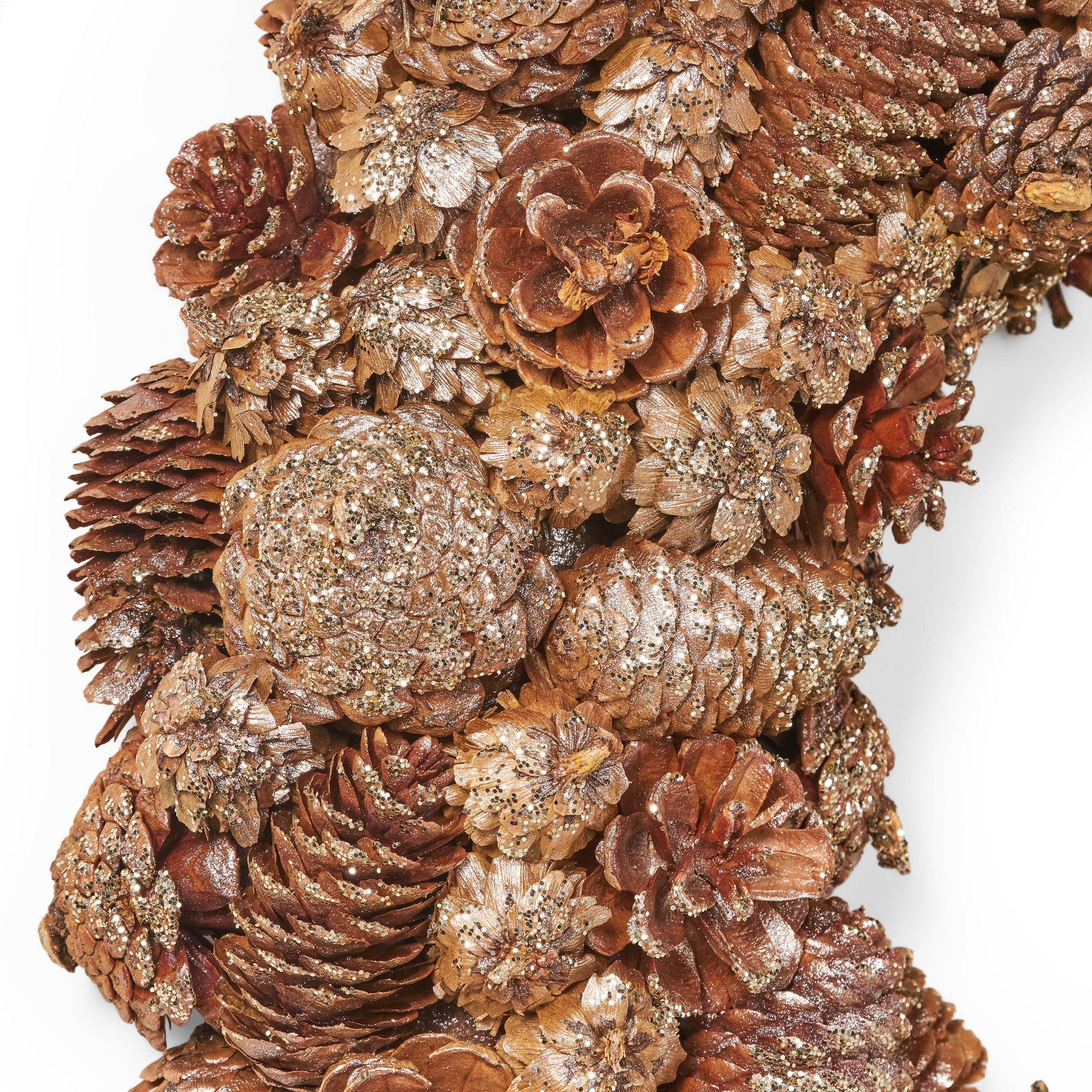 18.5'' Pine Cone Wreath Champagne Foam