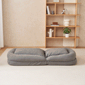 Triple Fold Down Sofa Bed,Gy Grey Metal Cotton Metal