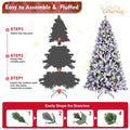 8Ft Pe Pvc Floceked Christmas Tree With Easy Power & Memory Wire Technology, 470 Dual Color Leds With 10 Function, G45 Bulbs, And 1793 Tipsinnovative Holiday Experience Green,White Polyethylene