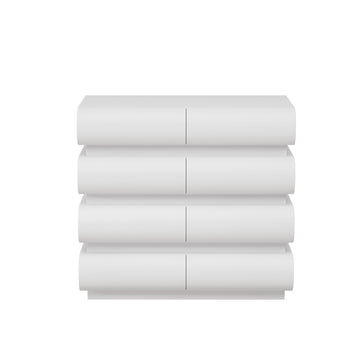 8 Drawer Dresser For Bedroom, White Dresser No Handle, Modern 8 Chest Of Drawers With Wide Storage White Mdf