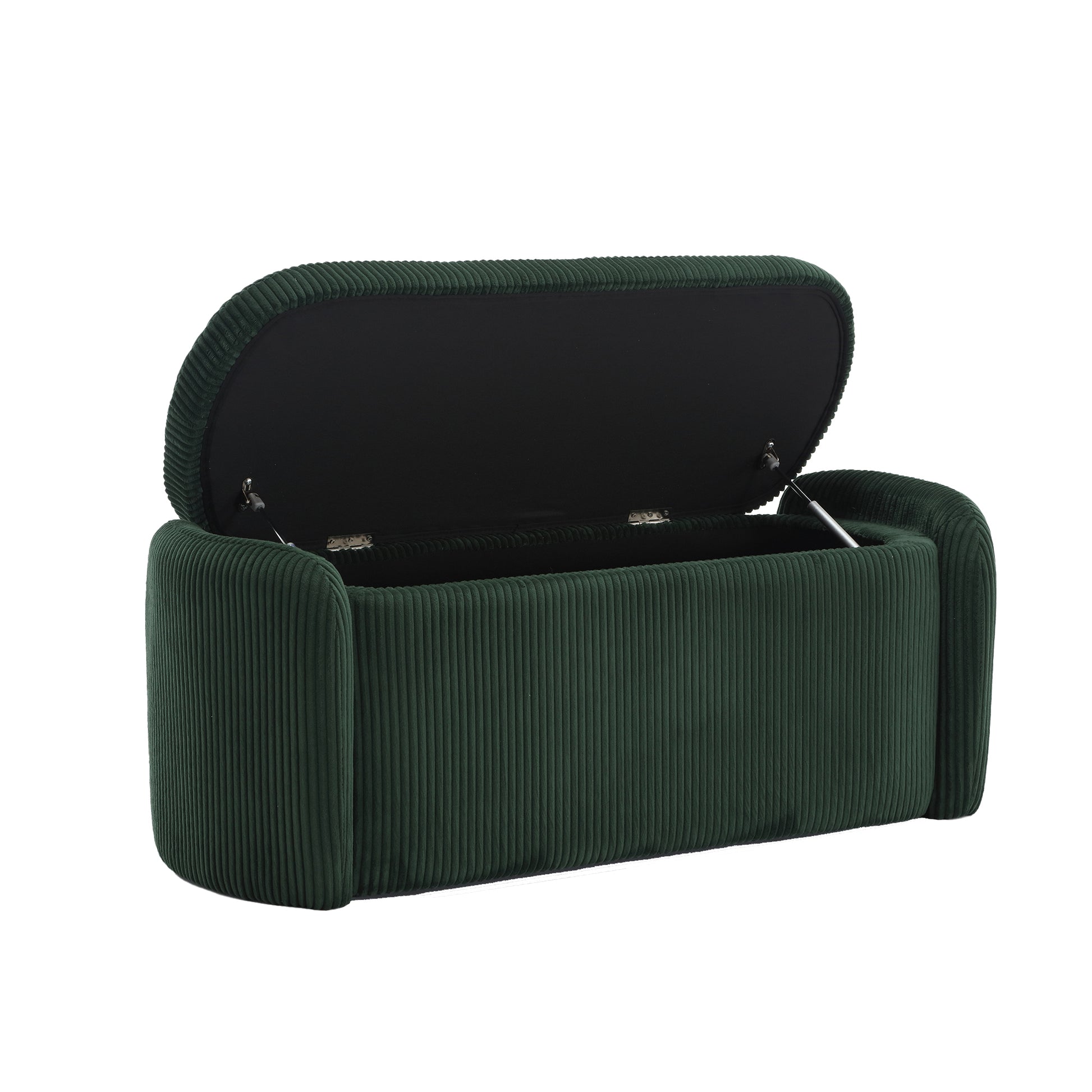 Coolmore Storage Ottoman,Bedroom End Bench,Upholstered Fabric Storage Ottoman With Safety Hinge, Entryway Padded Footstool, Ottoman Bench For Living Room & Bedroom Emerald Emerald Foam Velvet