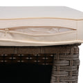 K&K 5 Pieces Outdoor Patio Furniture Set With Pet House Cool Bar And Retractable Side Tray, Rattan Wicker Patio Swivel Rocking Chairs Set Of 2 With Ottomans For Backyard, Porch, Balcony, Beige Yes Rocker & Glider Brown Beige Seats 2 Weather Resistant