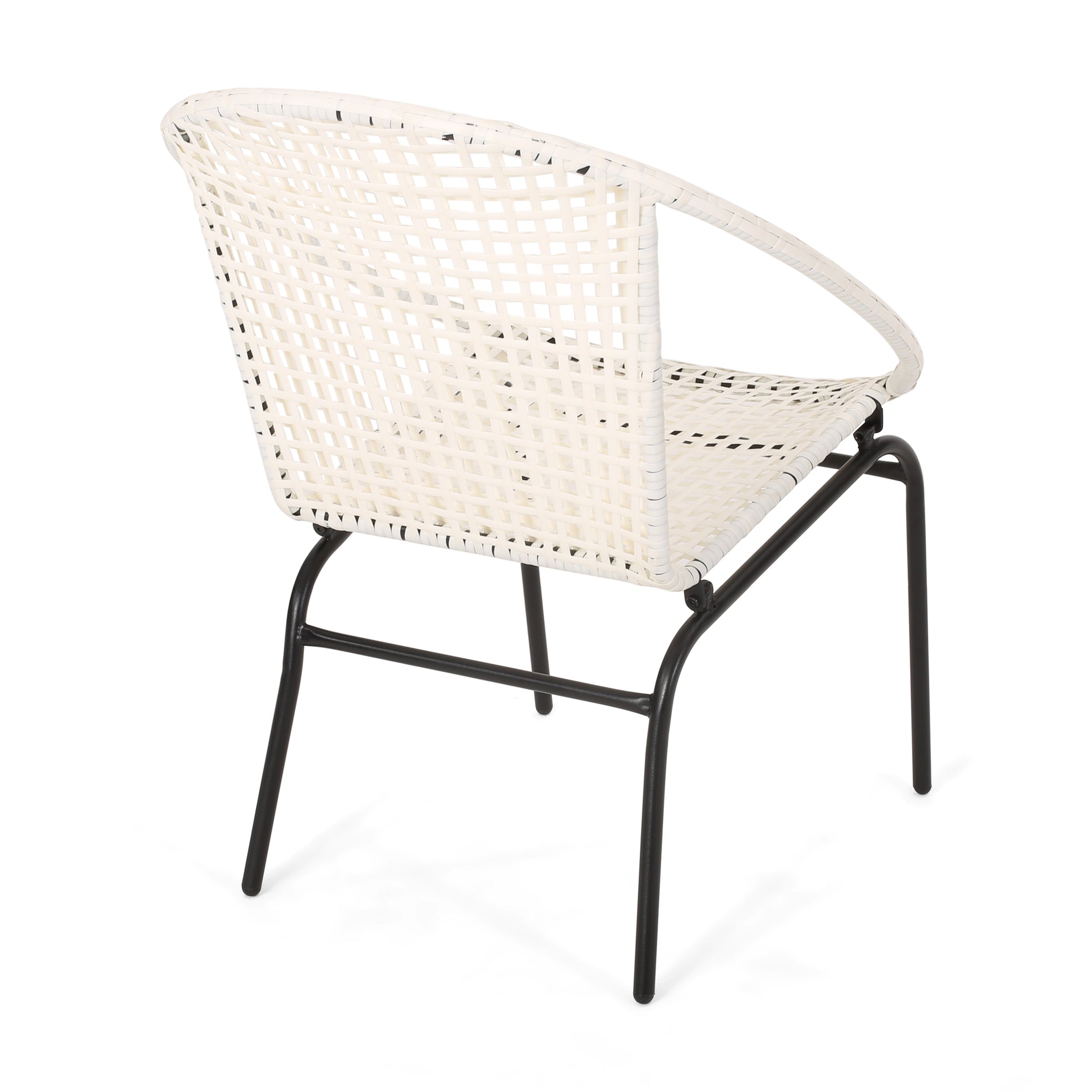 Java Outdoor Wicker Chair Set Of 2 White Iron