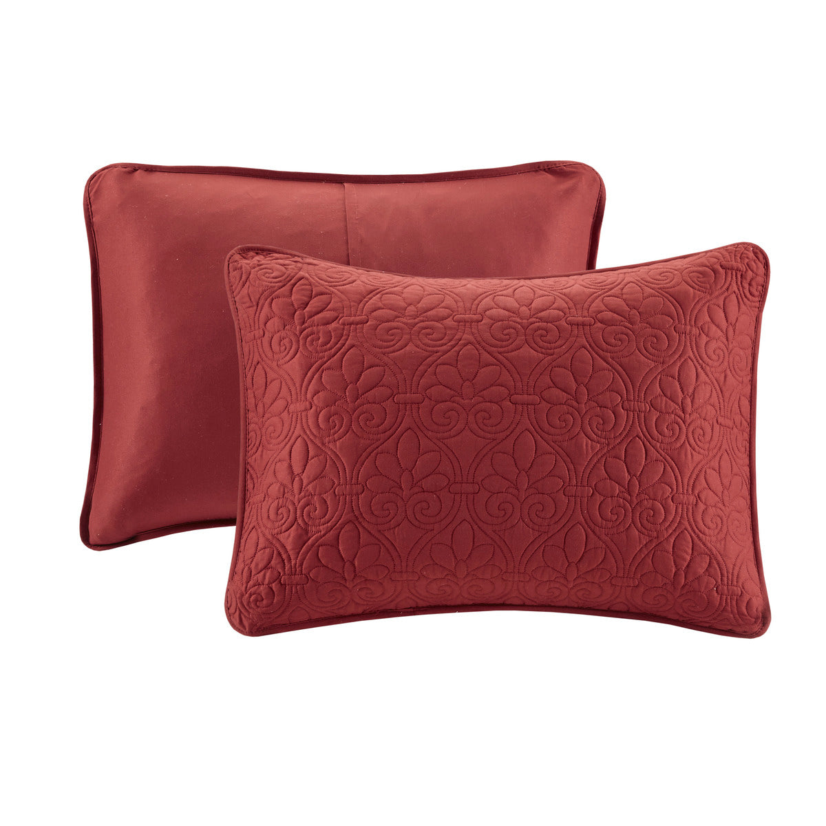 Reversible Bedspread Set Red King Red Cotton