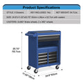 Tool Chest,5 Drawer Rolling Tool Storagecabinet With Enhanced Packaging, Detachabletop Tool Box, Metal Tool Cart For Garageworkshop Blue Gray Iron