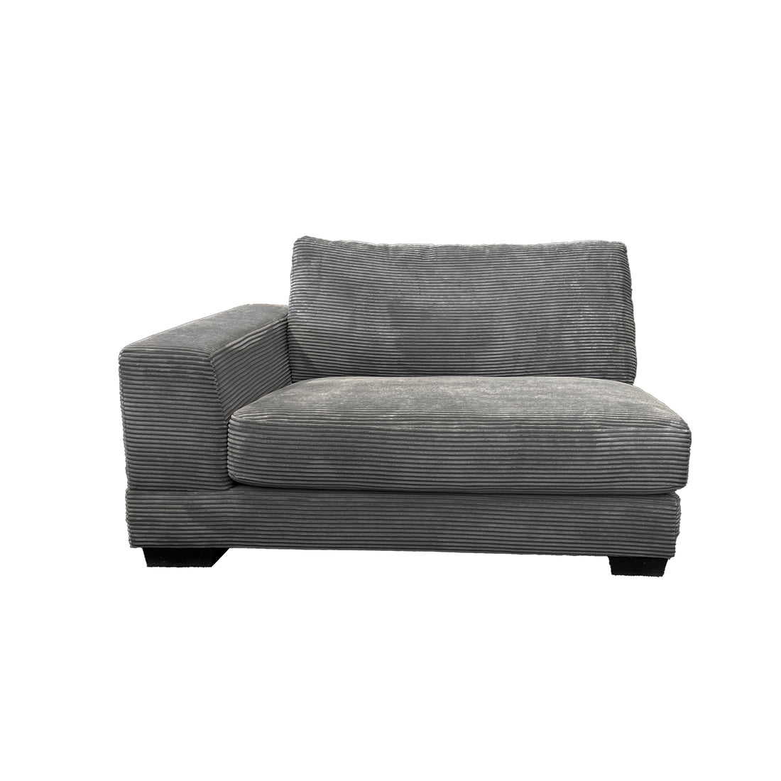 Bella Grey Corduroy Right Facing 3 Piece Sectional Grey Wood Corduroy 3 Seat