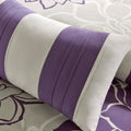 Printed Cotton Sateen Comforter Set Taupe Grey Purple Cal King California King Purple Cotton