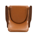 Amber Faux Leather Modern Lounge Chair Brown Pu Leather,Solid Wood