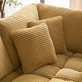 5 Seats,Oversized Sectional Sofa,L Shaped Corner Couch With Detachable Seat & Back Cushion, Corduroy Upholstery Convertible Sleeper Sofa&Couch For Living Room Yellow Fabric 5 Seat