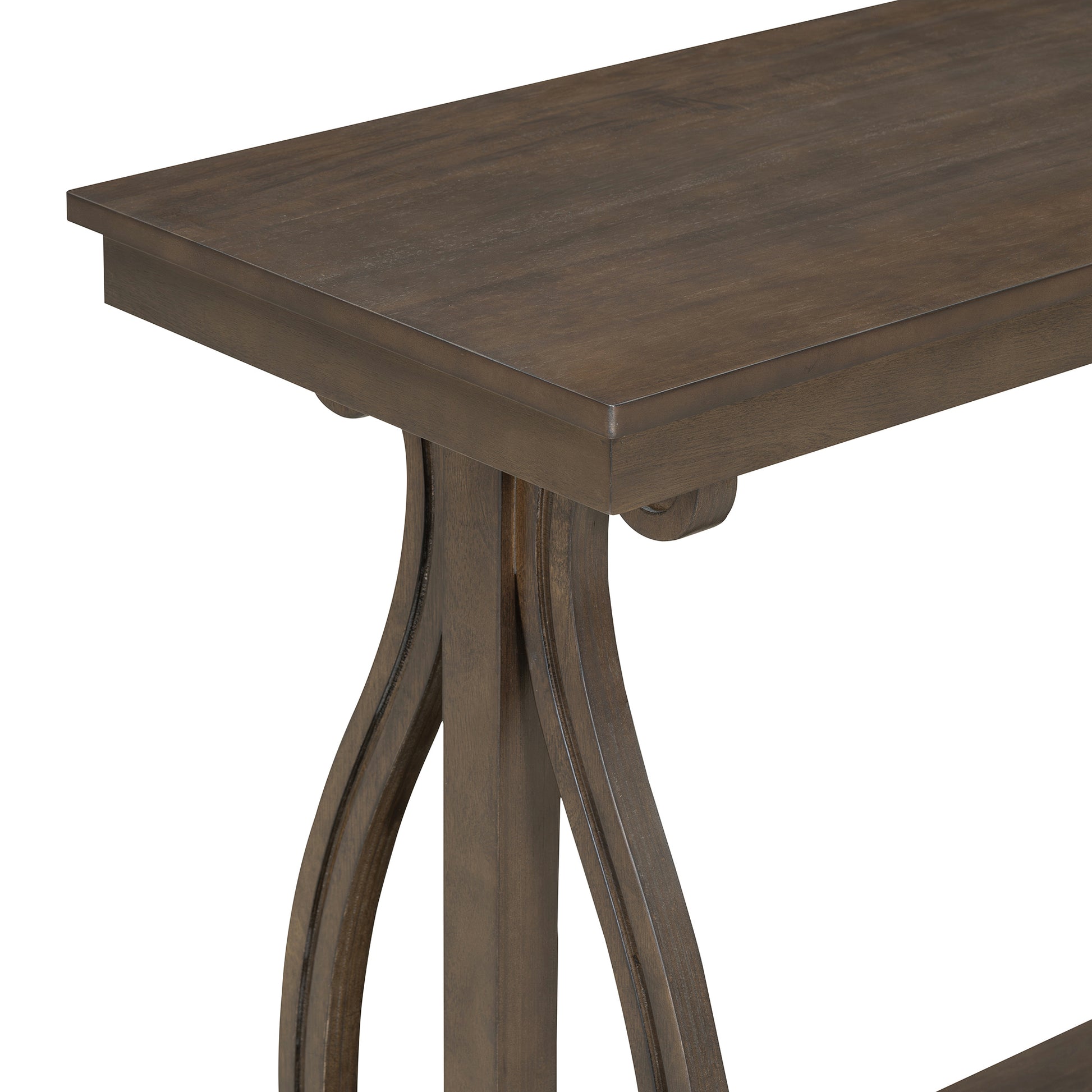 48 Inch Rustic Vintage Console Tablefarmhouse Style Entryway Table With Open Shelf And Sturdy Construction For Entryway And Living Room Walnut Walnut Distressed Finish Primary Living Space Antique,Rustic,Vintage Open Storage Console Tables Brushed
