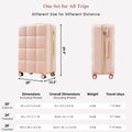 Luggage Sets 4 Piece, 20 Inch With Usb Port, Expandable Abs Durable Suitcase With Travel Bag, Cup Holder, Abs Hard Shell Luggage With Spinner Wheels, Pink Pink Abs