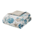 7 Piece Cotton Sateen Comforter Set Aqua Queen Queen Aqua Cotton