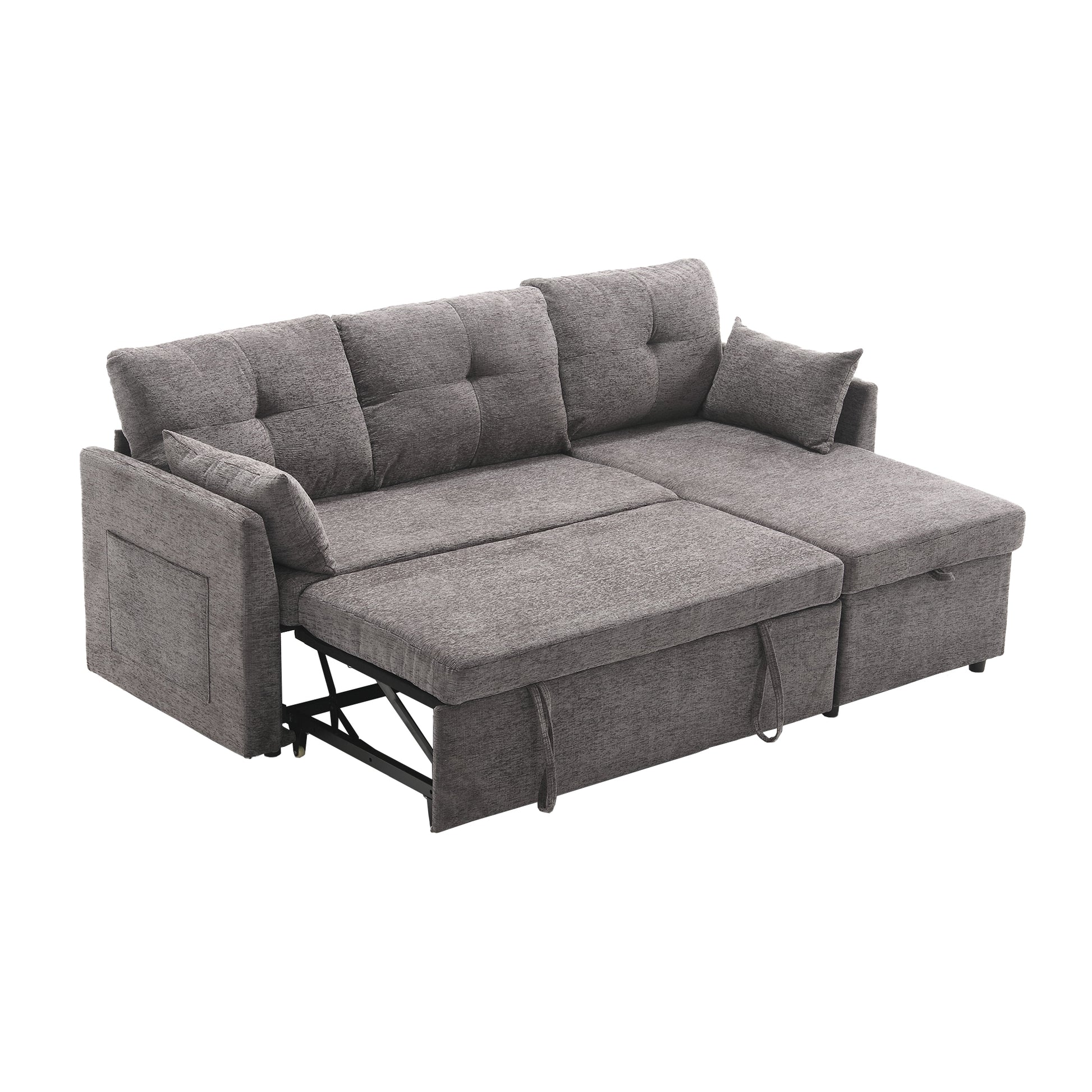United Modular Sectional Sofa L Shaped Modular Couch With Reversible Chaise Modular Sofa Sectional Couch With Storage Seats Dark Gray Chenille 3 Seat