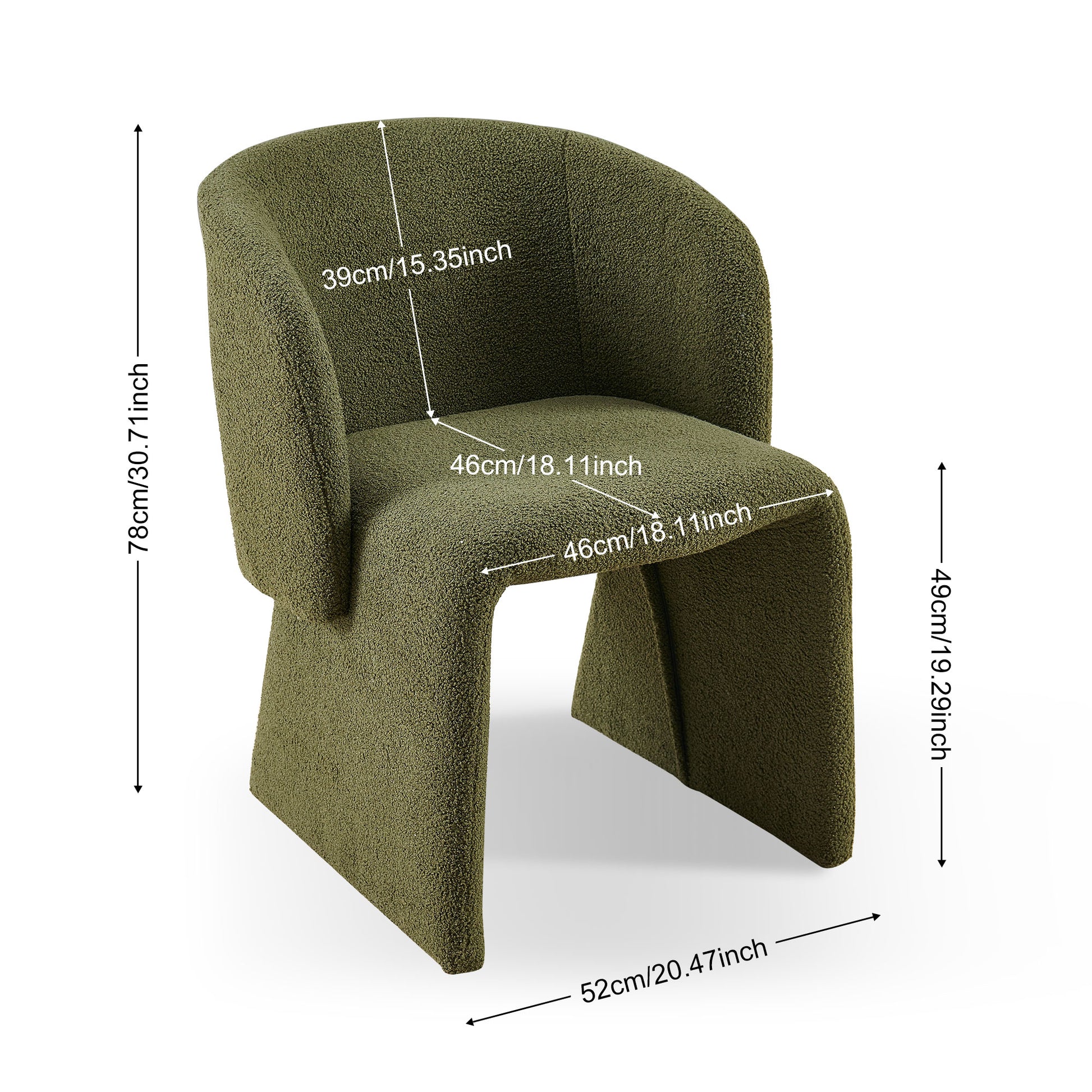 Modern Accent Chair Green Single Sofa Chair,Upholstered Side Chair Teddy Comfy Reading Chair For Dining Room Bedroom Living Room Reception Green 2Pc Green Primary Living Space Modern Set Of 2 Foam Teddy