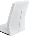 Table And Chair Set. Large Modern Rectangular Table With Black Textured Top And Black Metal Legs. Soft And Comfortable Pu Seats, Faux Leather Upholstered Seats And Sturdy Metal Legs. White Black Seats 4 Sintered Stone