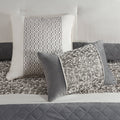 5 Piece Textured Jacquard Stripe Comforter Set With Throw Pillows Full Queen Multicolor Polyester