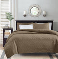 Reversible Quilt Set Mocha King Cal King Mocha Cotton