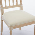 Antique Dining Chairs Linen Fabric Upholstered Wooden Chairs Set Of 2 Cream Fabric
