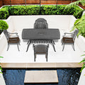Cushions In Random Colors 5 Piece Set Of Cast Aluminum Patio Furniture With Cushions Yes Dining Set Black Seats 4 Rust Resistant Frame Water Resistant Cushion Garden & Outdoor Complete Patio Sets Aluminium