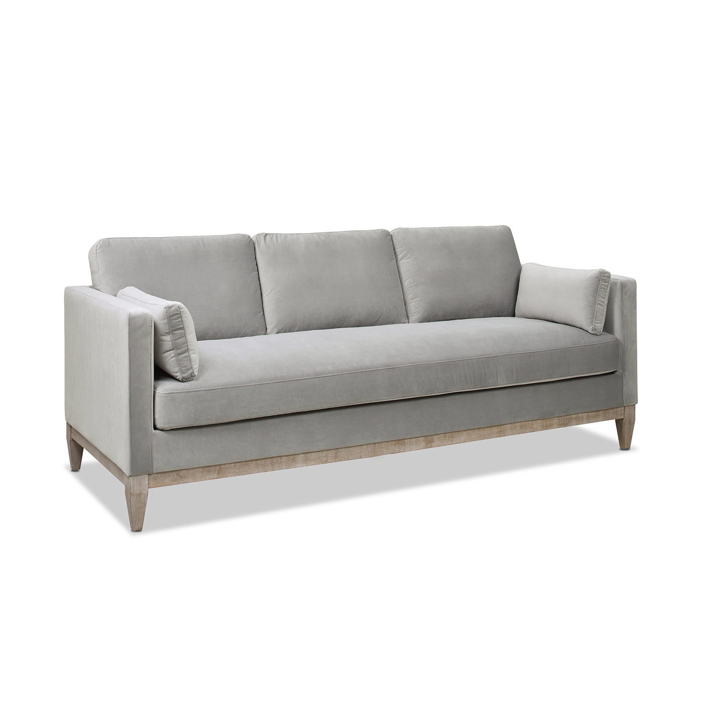 Knox 84" Modern Farmhouse Sofa, Opal Grey Velvet Gray Wood Foam Velvet 3 Seat