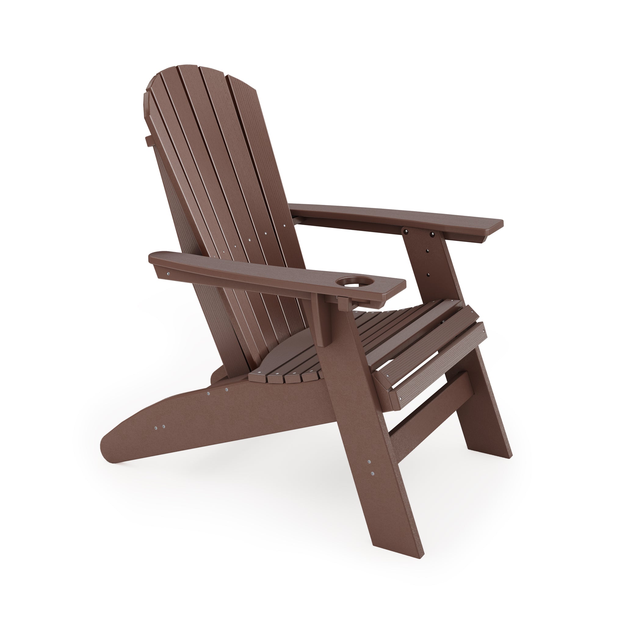 Brown Adirondack Chair Sturdy Hdpe Poly Lumber For Poolside, Patio, And Garden Relaxation No Adirondack Brown Weather Resistant Frame Garden & Outdoor American Traditional Hdpe Hdpe