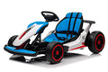 Electric Go Karts, Battery Powered Ride Karts Suitable For Children Aged 6 15, Outdoor Drift Blue Abs