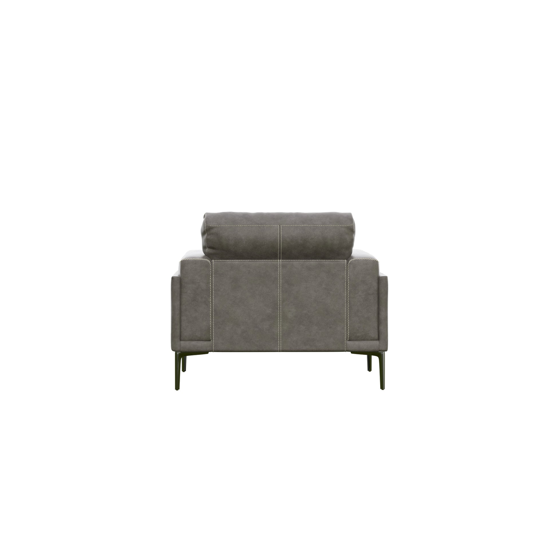 Onyx Gray Leather Chair Dark Gray Primary Living Space Foam Genuine Leather