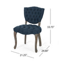 Kd Tufted Chair Wthr Set Of 2 Navy Blue Fabric