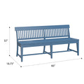 Haidel Blue Dining Bench Blue Solid Wood