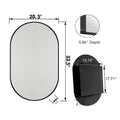 20X34 Inch Oval Recessed Medicine Cabinet, Metal Framed Bathroom Wall Cabinet With Mirror And Adjustable Shelves, Wall Mirror With Storage For Bathroom, Matte Black Matte Black 2 Adjustable Shelves Bathroom Wall Mounted Metal