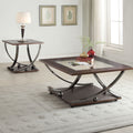 Black Nickel End Table With Bottom Shelf Black Silver Primary Living Space Contemporary Shelves Square Mdf