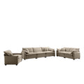 3 Piece Comfortable Oversized Sectional Sofa, One Single Sofa And One 2 Seater Sofa And One 3 Seater Sofa ,Tan Corduroy Deep Seat Sofa Tan Corduroy 6 Seat