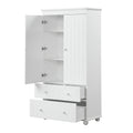 Tall Storage Cabinet With Three Drawers For Bathroom Office, White White Mdf