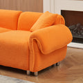 24005 Orange Teddy Velvet Fabric, With 3 Pillows, Three Person Sofa Can Be Placed In The Living Room And Other Scenes Orange Mdf 3 Seat