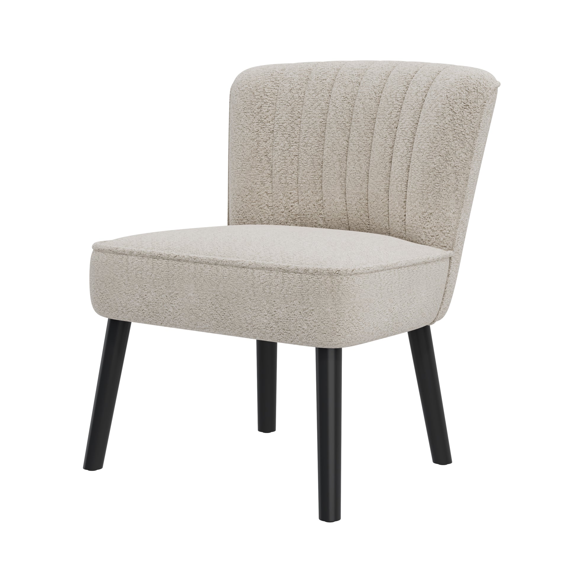 Shellback Chair In White White Boucle,Polyester